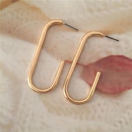 Hoop oorbellen Casual Simple Gold Color Plating Clip Hook Form for Women Girl Geometrische Dikke Bohemia Fashion Jewelry