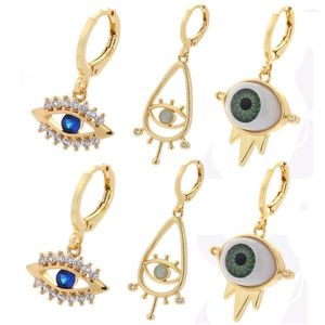 Hoop oorbellen Charm Blue Eye Gold kleur voor vrouwen drop Korean Fashion Earring Statement Gift Punk Hip Hop Amulet