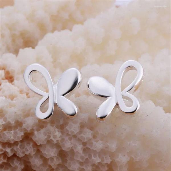 Pendientes de aro con dijes para mujer, sello de plata 925, bonito perno de mariposa, joyería de moda para fiesta y boda, regalos de navidad