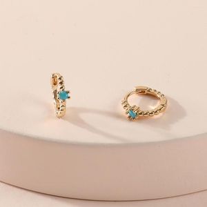 Pendientes de aro Chiao Mujeres Joyas de moda azul Zirconia Cooper Mini Huggies Hoops para