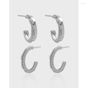 Hoop oorbellen Chozon S925 Sterling Silver Earring Kraakbeen Piercing Accessoire Trendy Small Huggie vrouwelijke sieraden