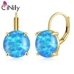 Boucles d'oreilles cerceaux Cinily mignonnes délicate bleu rond pour femmes filles couleur jaune couleur simple petite mode bijoux cadeaux