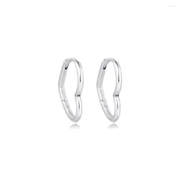 Pendientes de aro CKK Auténtico 925 STERLING Silver Heart Asymmetrical Heart for Women Earing Fashion Jewelry BRINCOS PENDENTES MUJER