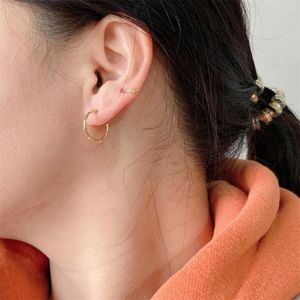 Hoepel oorbellen klassiek 18k goud vergulde helder cz zirconia bestrating dun voor vrouwen meisje unisex casual elegante luxe glanzende sieraden