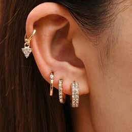 Boucles d'oreilles créoles classique cristal CZ Huggies oreille manchette Cartilage couleur or rond cercle Piercing boucle petit ensemble 5 paires