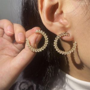 Boucles d'oreilles cerceau classique géométrique en forme de Zircon pierre couleur argent balancent boucle d'oreille fête anniversaire année bijoux cadeaux en gros