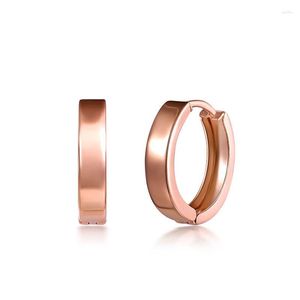 Hoepel oorbellen klassieke glanzende 18k echte echte roos solide echt goud au750 ronde piercing voor vrouwen fijne trendy luxe sieraden