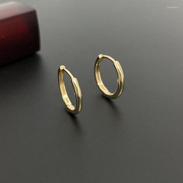 Boucles d'oreilles créoles classiques pour femmes, petites boucles d'oreilles simples rétro dorées, cercle brillant, bijoux quotidiens assortis, vente en gros