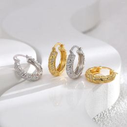 Boucles d'oreilles cerceau classique femmes oreille manchette en laiton alliage de cuivre Zircon anneau pour femme anniversaire partie bijoux accessoires