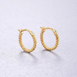 Boucles d'oreilles créoles CMajor bijoux fins en argent Sterling S925 plaqué or 18 carats Mini spirale mode couleur boucles d'oreilles pour les femmes