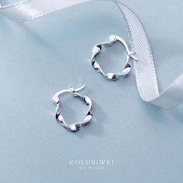 Hoop oorbellen Colusiwei Echt 925 Sterling Silver Geometric For Women Minimalistische golfvorm Vrouwelijke fijne sieraden Brincos