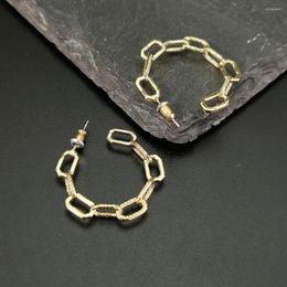 Boucles d'oreilles cerceau conception de chaîne de cuivre pour les femmes Simple couleur argent doré bijoux de mode en gros Brincos 2023 UKMOC