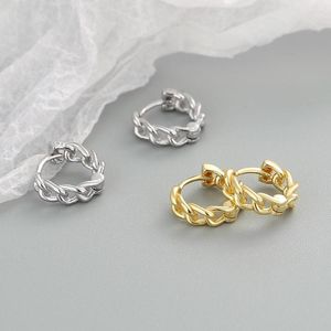 Pendientes de aro Cadena de cobre Huggies para hombre Joyería libre de alergias Pendientes geométricos redondos en espiral Anillos de oreja Pendientes de color dorado para Mujer