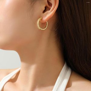 Boucles d'oreilles cerceau cuivre plaqué or Clip pour femmes classique Zircon faux Piercing femmes oreille manchette 2023 bijoux en gros