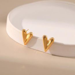 Hoop oorbellen koper vergulde 18k goud Europa en Amerika driedimensionale hartvormige vrouwen geometrische eenvoudige sieraden