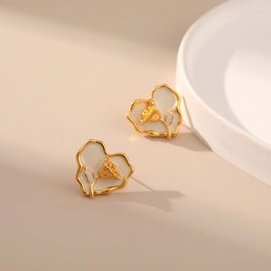 Boucles d'oreilles créoles en cuivre plaqué or 18 carats en forme de coeur femmes en trois dimensions Rose sens principal de bijoux de haute qualité