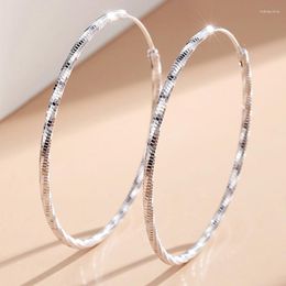 Boucles d'Oreilles Créoles COSFIX Argent Sterling 999 Grand Pour Femme Luxe 30-60mm Femme Tempéramental