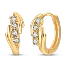 Boucles d'oreilles cerceau créatives 925 argent sterling or irrégulier fileté pour les accessoires de bijoux de proposition pour femmes