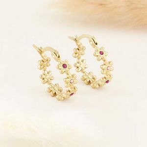 Boucles d'oreilles créoles CRMYA cristal insolite zircon cubique argent plaqué or fleur pour femmes mariage bijoux à la mode en gros