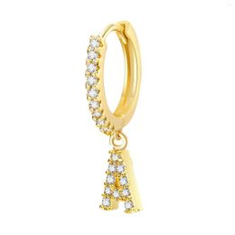 Hoepel Oorbellen Kristal Zirconia Initialen Oorbel Aangepaste Letters Bungelende Drop Voor Vrouwen Danity A-Z Piercing Sieraden