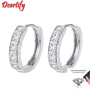 Hoop oorbellen Knipt wit goud 10k vierkante moissanite vrouwen perfecte verjaardag sieraden pass diamant test mooie doos