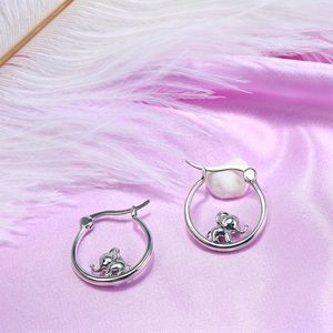 Hoepel oorbellen Schattig Emaille Titanium Voor Vrouwen Meisjes Olifant Wit Vergulde Minimalistische Huggie Hoops Kerstcadeaus