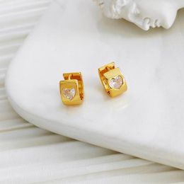 Boucles d'oreilles cerceaux mignons mini zircon coeur cristal Bijoux pour les femmes perçant femme accessoires de boucles d'oreille bijouterie femelle petite