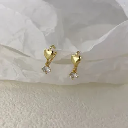 Boucles d'oreilles créoles en Zircon pour femmes, accessoires de bijoux romantiques et minimalistes, couleur or et argent, Noble et élégant, pour Banquet