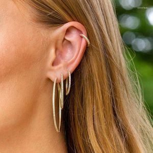 Hoop oorbellen CZ Medium groot formaat cirkel rond oorbel voor vrouwen mode sieraden goud gevulde topkwaliteit shinny 2