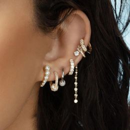 Boucles d'oreilles créoles Cz petit cercle boucle d'oreille Micro Pave rouge vert blanc zircon cubique Multi Piercing bijoux de mode