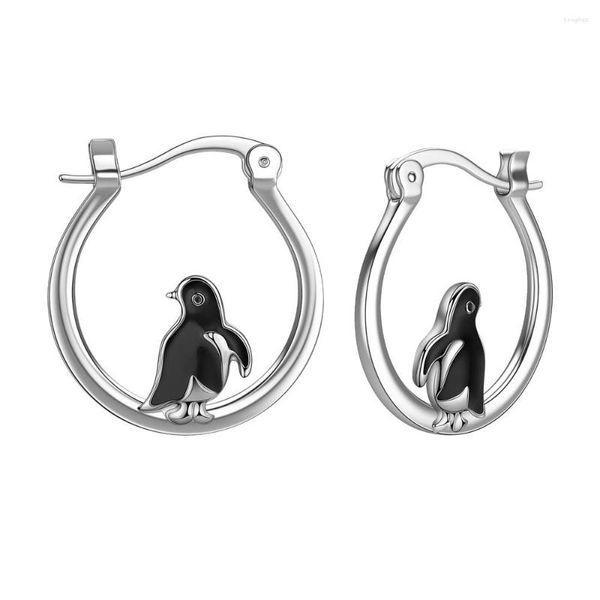Boucles d'oreilles créoles Dckazz été pingouin goutte boucle d'oreille plaqué argent mode Simple Animal femme bijoux accessoire