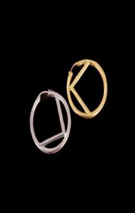 Hoop oorbellen Designer Gold Silver Earbrings For Women Sieraden Luxurys Mode Big Circle Earring Letters F Stud Hoops Heanpok 22025385908