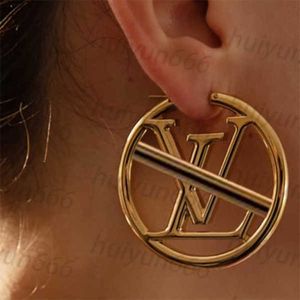 Boucles d'oreilles de cerceau Boucles d'oreilles emblématiques 18 carats d'or 18k plaque d'or mode oreille de luxe bijoux pour dames