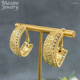 Boucles d'oreilles cerceaux Dubaï Trendy Gold plaqué pour les femmes Copper Vintage Circle Luxury African Bijoux Set Cadeaux de mariage