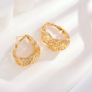 Boucles d'oreilles créoles plaquées or pour mariage de Dubaï, accessoire de mariage nigérian pour femmes, cadeau de noël