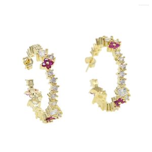 Boucles d'oreilles créoles avec strass, cercle de cristal de 30mm, grand plaqué argent pour femmes