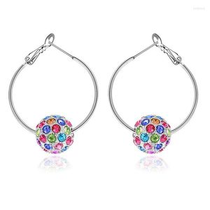 Boucles d'oreilles cerceau ER-00213 à la mode bijoux argent plaqué boule colorée boucle d'oreille pour les femmes 2023 cadeau de noël goutte en gros