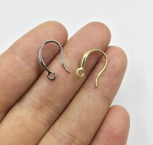 Hoop oorbellen Eruifa 10 stks Ongeveer 15 mm Oording Basisconnector Linkerhouder Brass Fishhook voor oorrang diy 2 kleuren nikkel en loodvrij