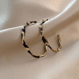 Hoop oorbellen Est Trendy Leopard Painting Twist oorring voor vrouwen Stud eenvoudige geometrische C-vormige oor ornamenten sieraden