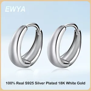 Boucles d'oreilles cerceaux ewya TRENDY REAL S925 Silver For Women Girls Lady Small Ear Buckle Fine Jewelry Wholesale Dropshopping Gift