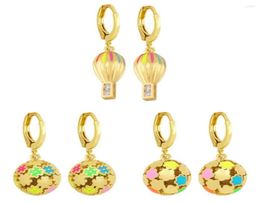 Pendientes de aro Eyika Diseño creativo de circón Drop For Women Flower Hydrangea Rainbow Pendientes Pendientes Aro Girls Jewelr8374902