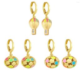 Pendientes de aro Eyika Diseño creativo de circón Drop For Women Flower Hydrangea Rainbow Pendientes Pendientes Aro Girls Jewelr5092714