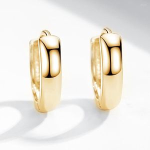 Pendientes de aro chapados en oro de 18 quilates para mujer, Plata de Ley 925, círculo, torcedura cuadrada, hoja de olivo, accesorios de joyería