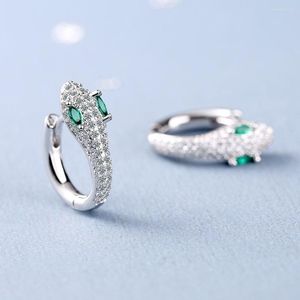 Hoop oorbellen mode 925 Sterling Silver Beautiful Crystal Snake For Women Luxury Designer Party Wedding Accessories Sieraden Gifts