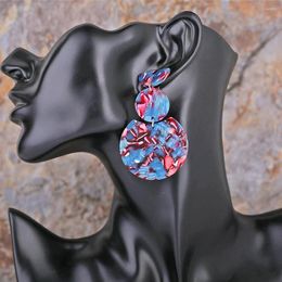 Boucles d'oreilles créoles mode acide acétique coloré pendentif été Anti-allergique tempérament anneau dames bijoux