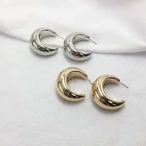 Hoepel oorbellen mode groot groot metaal voor vrouwen dikke cirkel gladde dames minimalistische vintage meisjes sieraden g64
