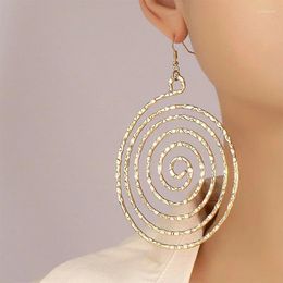 Boucles d'oreilles cerceau mode créative creux circulaire Vortex Ins personnalité tendance Net rouge avec grande oreille femme