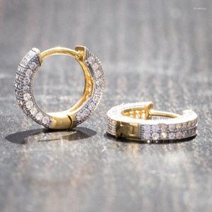 Hoepel oorbellen mode kristal strass ear manchet huggie voor vrouwen stijlvolle tweekleurige ontwerp vrouwelijke piercing sieraden