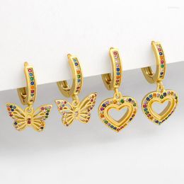 Hoepel oorbellen mode overdreven persoonlijkheid Creatieve hartvormige dames eenvoudige holle vlinder Love Tassel sieraden