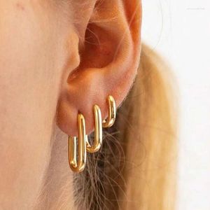 Hoepel Oorbellen Mode Goud Kleur Geometrische U-vorm Set Voor Vrouwen Mannen Punk Hiphop Metalen Ronde Cirkel Partij sieraden 2023